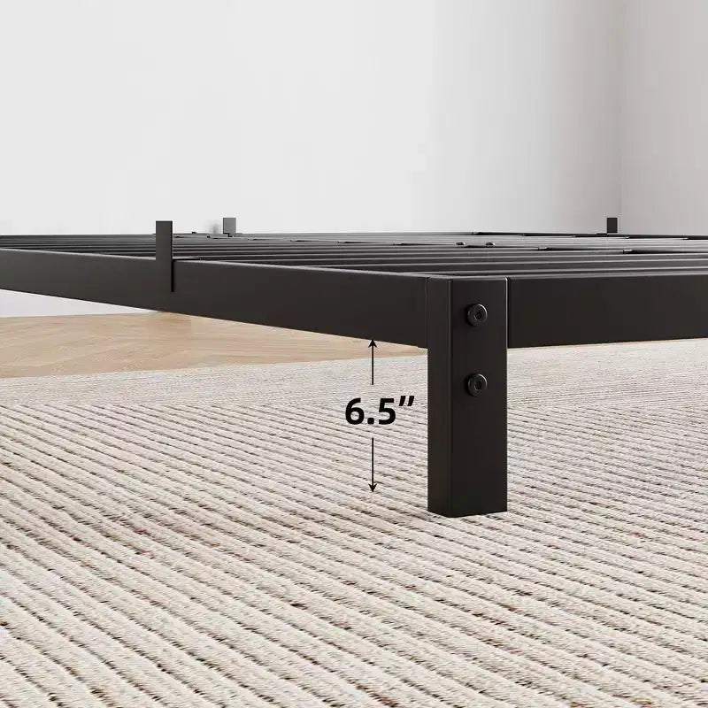 Whizmax Cadre de Lit 8 Pouces Queen/Full/Twin, Plateforme en Métal à Profil Bas, Support de Matelas, Silencieux, Montage Facile, Noir