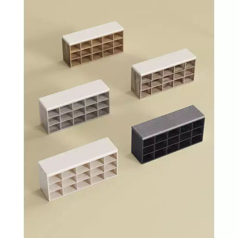 VASAGLE Banc à chaussures avec coussin de rangement et 15 compartiments