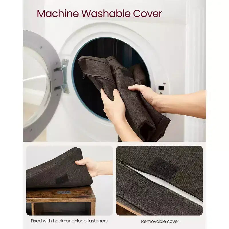 VASAGLE Banc à chaussures avec coussin de rangement et 15 compartiments