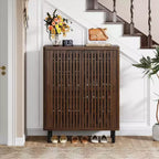 Meuble à chaussures 6 niveaux Lantine avec portes persiennes