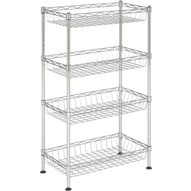 Mini étagère à 4 niveaux Gaston - Chrome - Safavieh