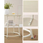 VASAGLE Table d'appoint, Table d'appoint ronde à 2 étagères pour Salon, Chambre, Table de chevet avec Cadre en acier pour Petits Espaces