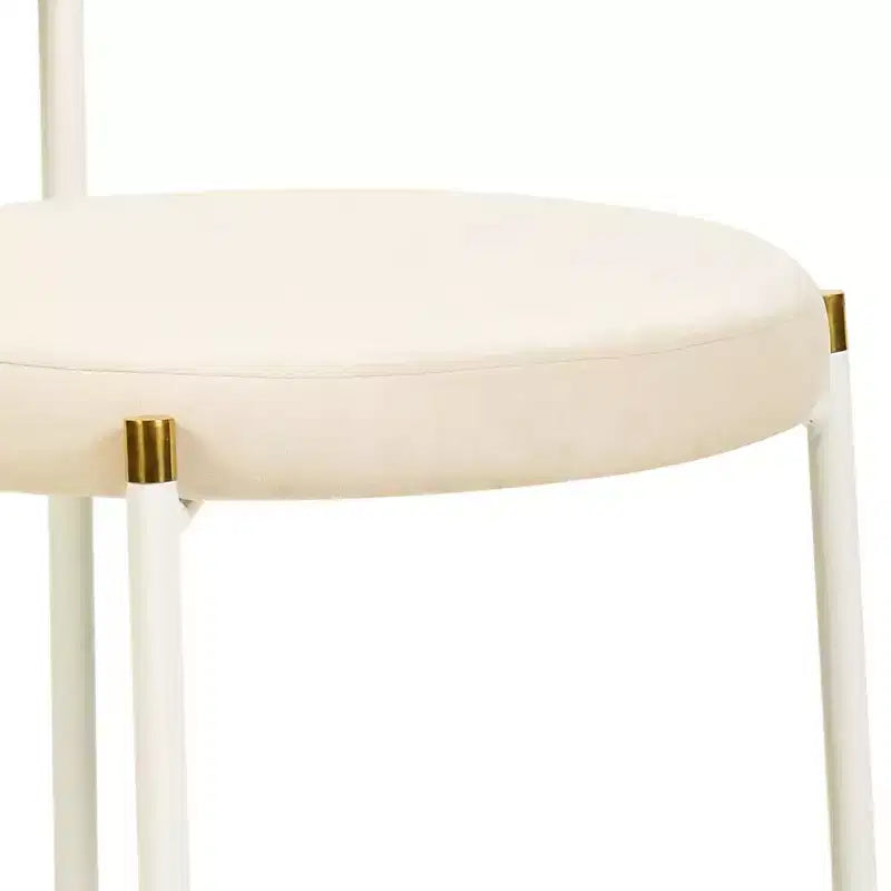 Chaise de salle à manger en velours LeisureMod Euston – Chaise à dossier ouvert en rotin avec base en acier inoxydable, assise moderne confortable pour cuisine, salle à manger, café