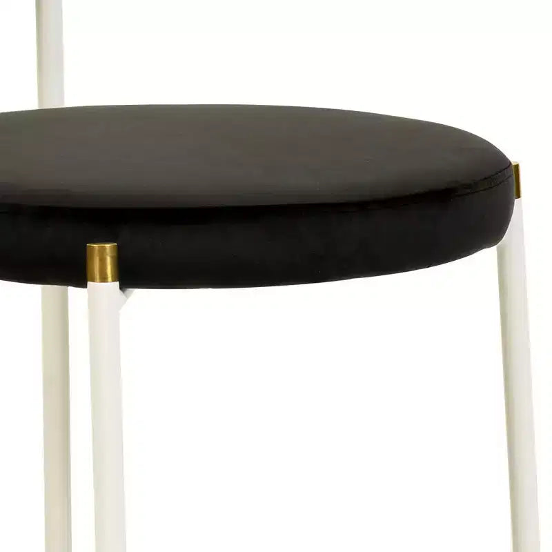 Chaise de salle à manger en velours LeisureMod Euston – Chaise à dossier ouvert en rotin avec base en acier inoxydable, assise moderne confortable pour cuisine, salle à manger, café