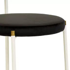 Chaise de salle à manger en velours LeisureMod Euston – Chaise à dossier ouvert en rotin avec base en acier inoxydable, assise moderne confortable pour cuisine, salle à manger, café