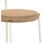 Chaise de salle à manger en velours LeisureMod Euston – Chaise à dossier ouvert en rotin avec base en acier inoxydable, assise moderne confortable pour cuisine, salle à manger, café