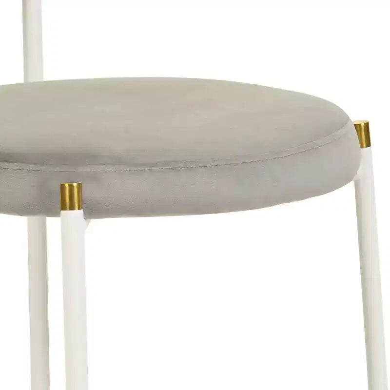 Chaise de salle à manger en velours LeisureMod Euston – Chaise à dossier ouvert en rotin avec base en acier inoxydable, assise moderne confortable pour cuisine, salle à manger, café