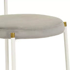 Chaise de salle à manger en velours LeisureMod Euston – Chaise à dossier ouvert en rotin avec base en acier inoxydable, assise moderne confortable pour cuisine, salle à manger, café