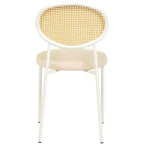 Chaise de salle à manger en velours LeisureMod Euston – Chaise à dossier ouvert en rotin avec base en acier inoxydable, assise moderne confortable pour cuisine, salle à manger, café