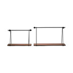 Jardinières modernes en résine avec pieds en bois - Conteneurs décoratifs pour plantes intérieures et extérieures pour la décoration de la maison et du jardin - Lot de 2 - 12 et 10, Noir