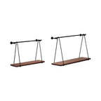 Jardinières modernes en résine avec pieds en bois - Conteneurs décoratifs pour plantes intérieures et extérieures pour la décoration de la maison et du jardin - Lot de 2 - 12 et 10, Noir