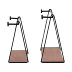 Jardinières modernes en résine avec pieds en bois - Conteneurs décoratifs pour plantes intérieures et extérieures pour la décoration de la maison et du jardin - Lot de 2 - 12 et 10, Noir