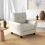 Costway Fauteuil d'appoint moderne rembourré 1 ou 2 pièces, fauteuil Mid-Century avec pieds en bois d'hévéa beige