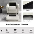 Costway Fauteuil d'appoint moderne rembourré 1 ou 2 pièces, fauteuil Mid-Century avec pieds en bois d'hévéa beige