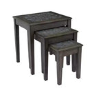 Jofran, Baroque Nesting Tables with Mosaic Tile Inlay (Set of 3), Gray