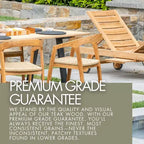 Chaise de salle à manger d'extérieur en teck naturel nordique avec accoudoirs - Beige
