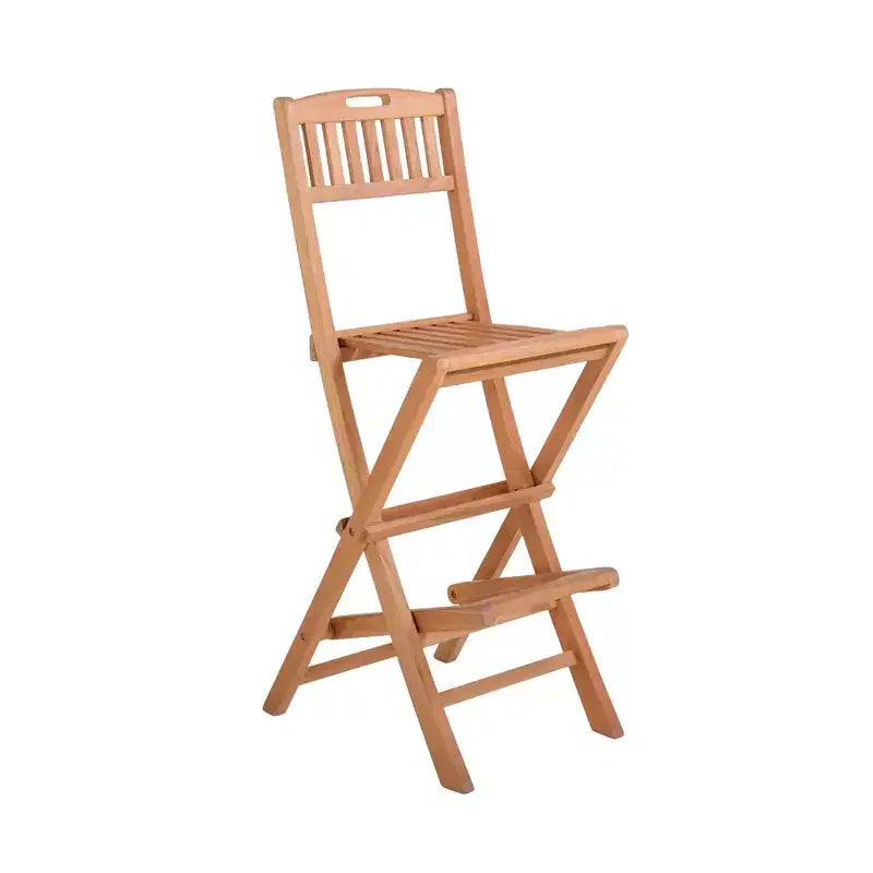 Tabouret de bar pliant d'intérieur/extérieur Nordic Teak 30 Naturel - Beige