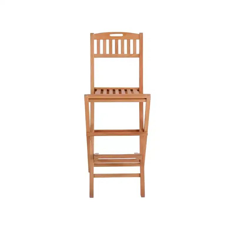 Tabouret de bar pliant d'intérieur/extérieur Nordic Teak 30 Naturel - Beige