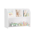 Bibliothèque pour enfants HOMLUX 4 casiers, organisateur de jouets, étagère de rangement en bois, blanc