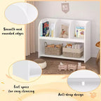Bibliothèque pour enfants HOMLUX 4 casiers, organisateur de jouets, étagère de rangement en bois, blanc