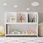 Bibliothèque pour enfants HOMLUX 4 casiers, organisateur de jouets, étagère de rangement en bois, blanc