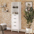 Placard de rangement Systembuild Evolution Luxe avec 4 tiroirs et 3 tringles à vêtements réglables, Chêne ivoire