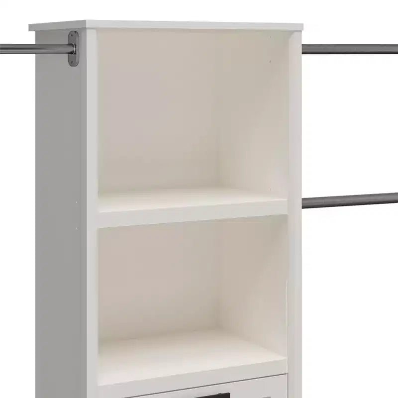 Placard de rangement Systembuild Evolution Luxe avec 4 tiroirs et 3 tringles à vêtements réglables, Chêne ivoire
