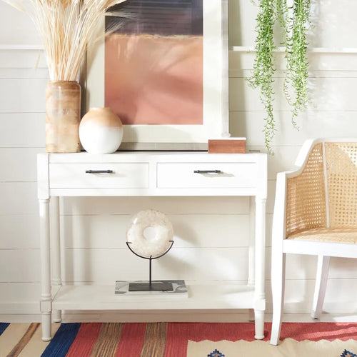 SAFAVIEH Phillis 2-Drawer Console Table - 35.5 W x 13 L x 29.5 H - 36Wx13Dx30H