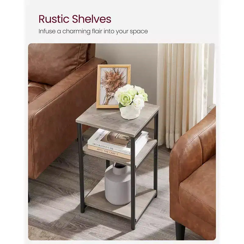 Table d'appoint, Petite table de bout, Table de chevet haute pour salon, chambre, bureau, salle de bain