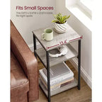 Table d'appoint, Petite table de bout, Table de chevet haute pour salon, chambre, bureau, salle de bain