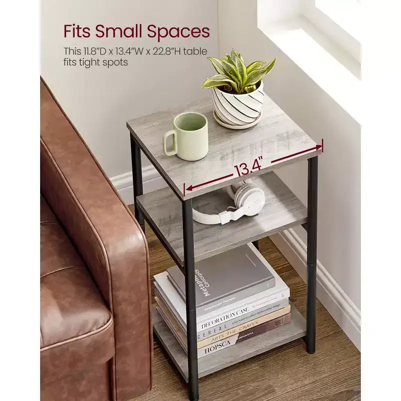 Table d'appoint, Petite table de bout, Table de chevet haute pour salon, chambre, bureau, salle de bain