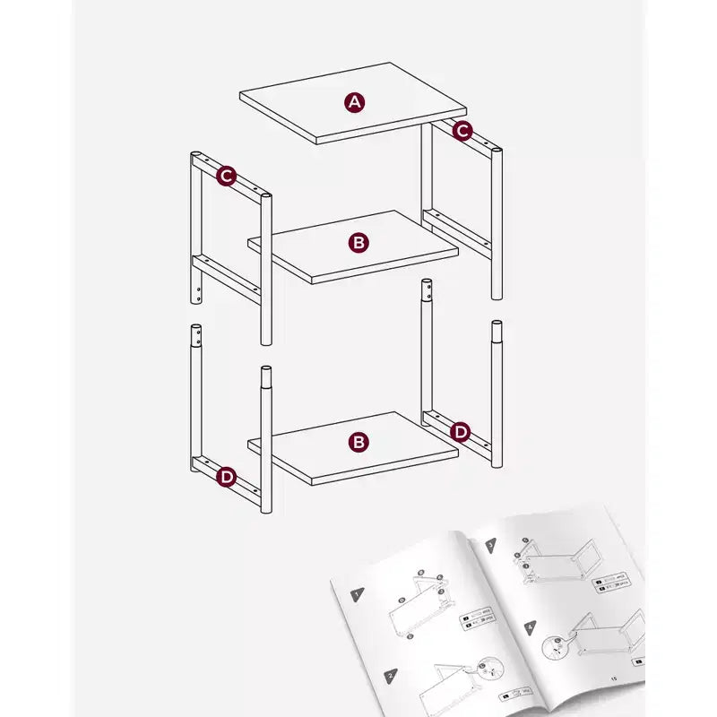 Table d'appoint, Petite table de bout, Table de chevet haute pour salon, chambre, bureau, salle de bain
