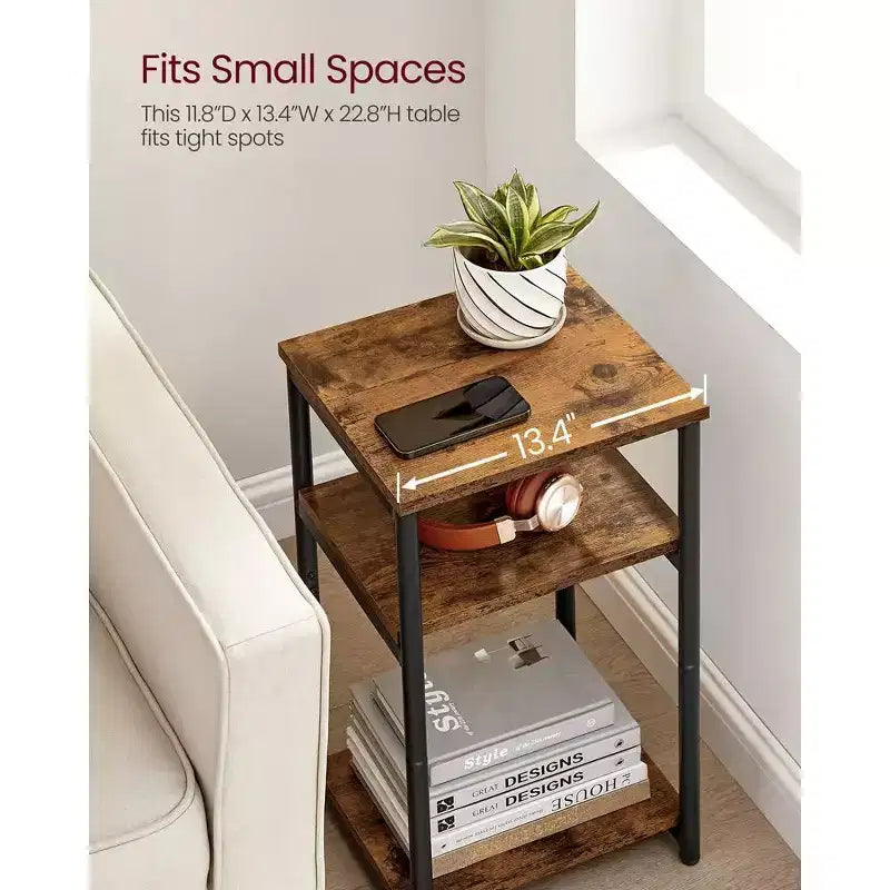 Table d'appoint, Petite table de bout, Table de chevet haute pour salon, chambre, bureau, salle de bain