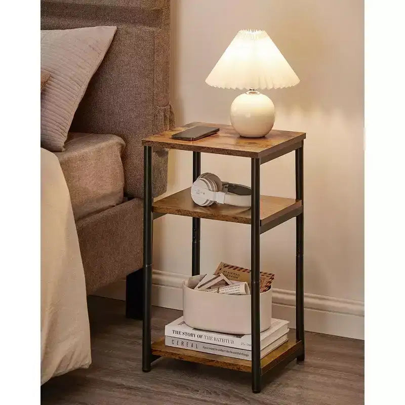 Table d'appoint, Petite table de bout, Table de chevet haute pour salon, chambre, bureau, salle de bain
