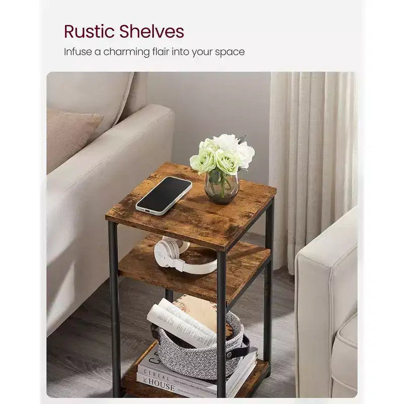 Table d'appoint, Petite table de bout, Table de chevet haute pour salon, chambre, bureau, salle de bain