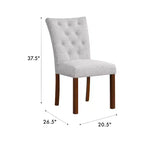 HomePop Lot de 2 chaises de salle à manger Parsons à dossier touffeté avec cadre en contreplaqué, capacité de 136 kg