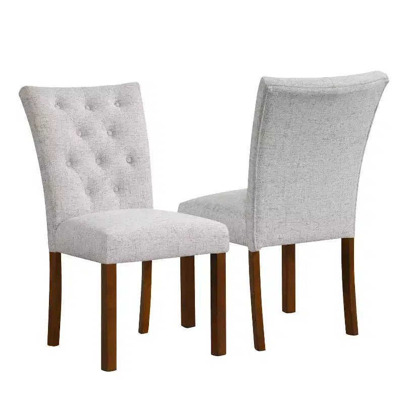 HomePop Lot de 2 chaises de salle à manger Parsons à dossier touffeté avec cadre en contreplaqué, capacité de 136 kg
