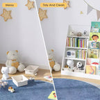 Étagère à Livres pour Enfants 4 Niveaux en Bois, Bibliothèque Sling à 6 Niveaux, Rangement pour Livres Bébé, Présentoir à Livres, Meuble de Rangement pour Livres et Jouets pour Chambre d'Enfant et Salle de Jeux