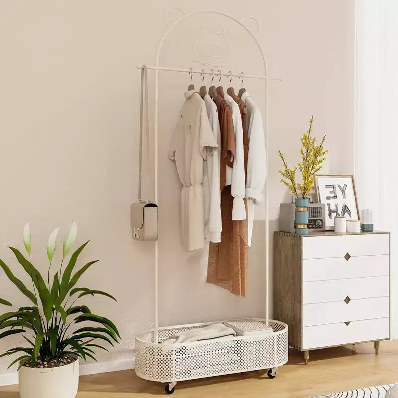 Portant à vêtements pour enfants Costway avec 3 hauteurs réglables, penderie sur pied blanc/rose