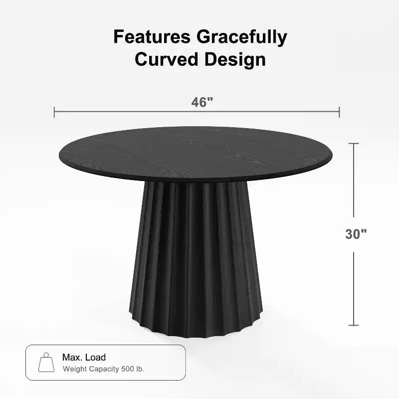 Table à manger ronde Dovelina Table de salle à manger style Mid-Century avec piètement design