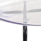 LeisureMod Oyster Chaises de salle à manger transparentes (Lot de 4) - Design incurvé empilable avec pieds en acier inoxydable noir pour cuisine ou salle à manger