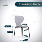 LeisureMod Oyster Chaises de salle à manger transparentes (Lot de 4) - Design incurvé empilable avec pieds en acier inoxydable noir pour cuisine ou salle à manger