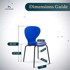 LeisureMod Oyster Chaises de salle à manger transparentes (Lot de 4) - Design incurvé empilable avec pieds en acier inoxydable noir pour cuisine ou salle à manger