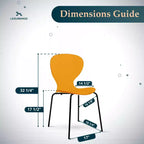 LeisureMod Oyster Chaises de salle à manger transparentes (Lot de 4) - Design incurvé empilable avec pieds en acier inoxydable noir pour cuisine ou salle à manger