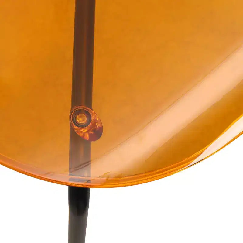 LeisureMod Oyster Chaises de salle à manger transparentes (Lot de 4) - Design incurvé empilable avec pieds en acier inoxydable noir pour cuisine ou salle à manger