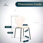 LeisureMod Oyster Chaises de salle à manger transparentes (Lot de 4) - Design incurvé empilable avec pieds en acier inoxydable noir pour cuisine ou salle à manger