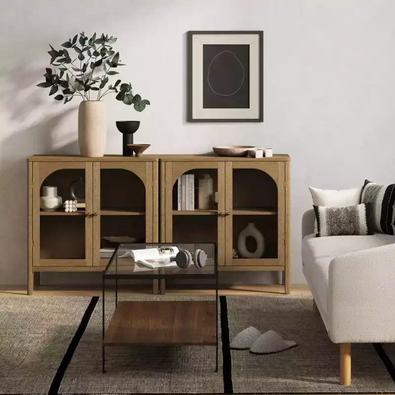 Nathan James Lot de 2 armoires console Mason avec portes
