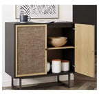 Nathan James Lot de 3 consoles Kova en rotin avec portes