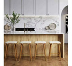 Nathan James Lot de 4 tabourets de bar Barker en bouclette, hauteur comptoir