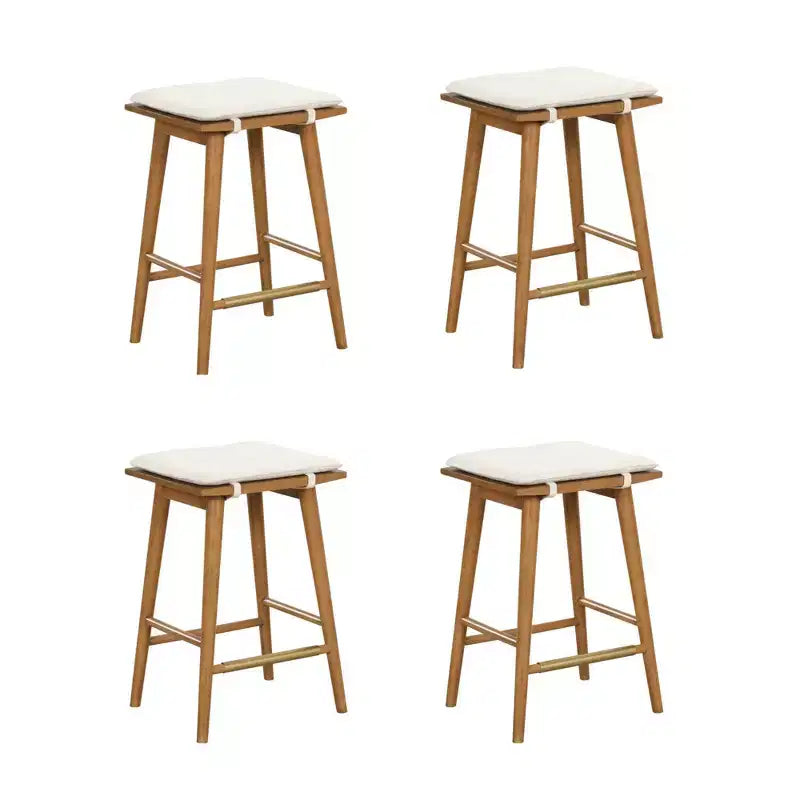 Nathan James Lot de 4 tabourets de bar Barker en bouclette, hauteur comptoir